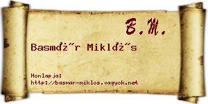 Basmár Miklós névjegykártya